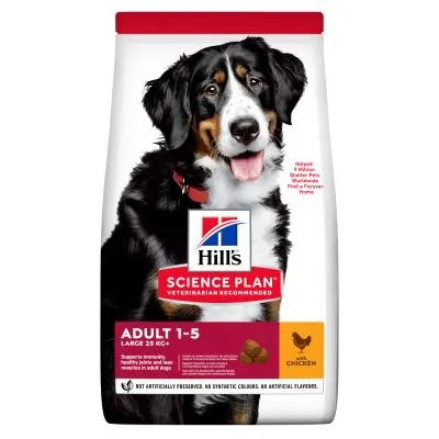 hill's science plan adult 1-5 con pollo crocchette cane